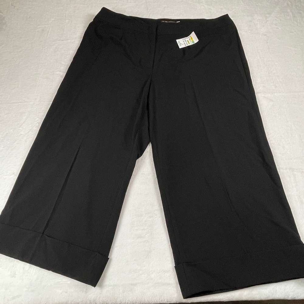 For The Republic Woman Essentials Black Wide Leg Cropped Pants Plus Size 22W NEW
